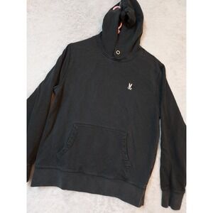 Pyscho Bunny Hoodie Mens Medium Faded Black Fleece Heavy Casual Grunge Pockets M
